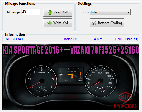 Подробнее о "Kia Sportage 2016+ YAZAKI (NEC UPD70F3526+25160) OBD2"